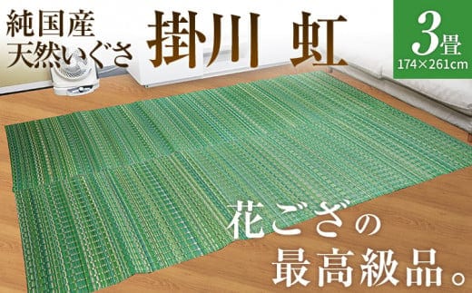 純国産天然いぐさ 「掛川 虹」３畳（緑色） BG012