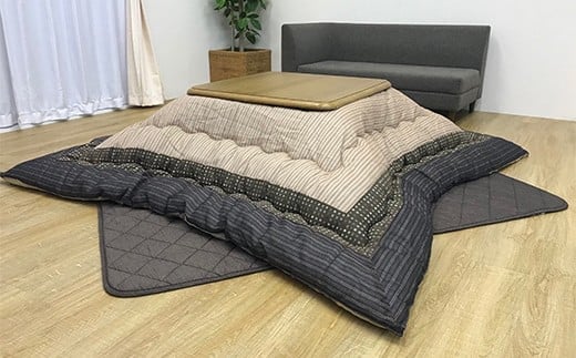 和モダンこたつ掛敷セットゆかり（205×285）（ブラウン） AA153