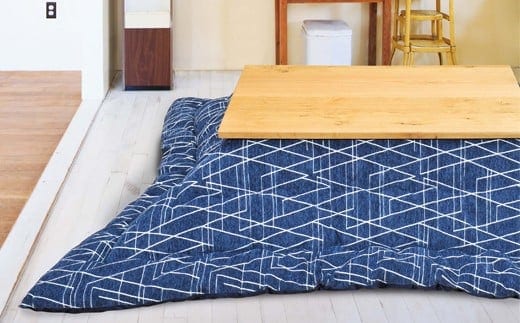 シェニールこたつ掛布団ラハティ（200×200）（ネイビー） AA078