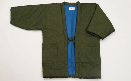 久留米はんてん 紳士紬はんてん LLサイズ（グリーン） BA012