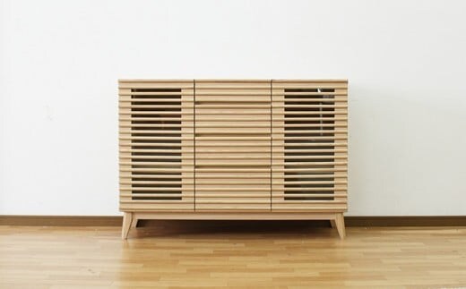 【開梱・設置】アゼル 120cm サイドボード（ナチュラル） AX021