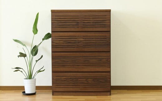 【開梱・設置】ラスティー 80cm ハイチェスト（ウォールナット） AX029