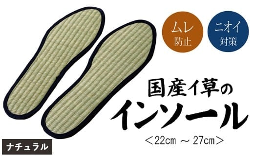 消臭い草インソール４足セットナチュラル 選べるサイズ AA031