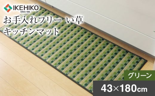 お手入れフリーキッチンマット裏貼り（43×180）（グリーン） AA013