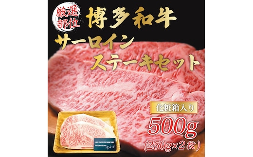 博多和牛サーロインステーキセット 500g(250g×2枚) [a9079] 株式会社Meat Plus ※配送不可：離島【返礼品】添田町 ふるさと納税
