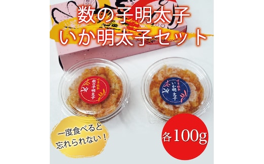 数の子明太子＆いか明太子 セット 各100g とくとく珍味 辛子明太子使用 [a8214] 株式会社マル五 ※配送不可：離島【返礼品】添田町 ふるさと納税