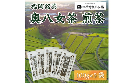 八女茶 煎茶 5袋セット(100g×5袋) [a9347] 有限会社原野製茶本舗 【返礼品】添田町 ふるさと納税