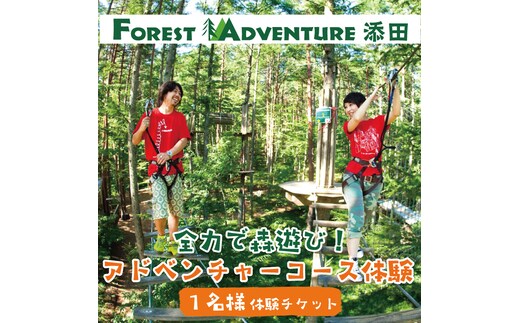 全力で森遊び！アドベンチャーコース 1名様体験チケット [a0409] 株式会社 FOREST DEN 【返礼品】添田町 ふるさと納税