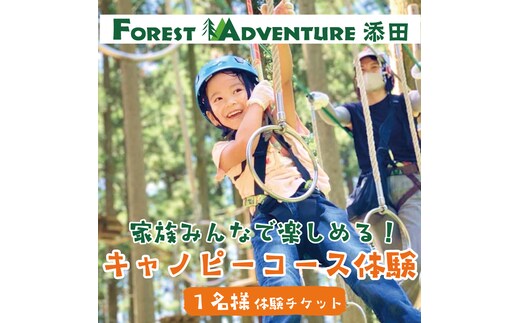 家族みんなで楽しめる！キャノピーコース 1名様体験チケット [a0410] 株式会社 FOREST DEN 【返礼品】添田町 ふるさと納税