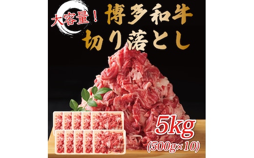 訳あり！博多和牛切り落とし 5kg(500g×10p) [a9446] 株式会社Meat Plus ※配送不可：離島【返礼品】添田町 ふるさと納税