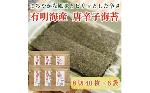 福岡県産有明のり 味付け海苔〈濃いめ〉 8切(40枚×6袋) [a9269] 株式会社 ゼロプラス 【返礼品】添田町 ふるさと納税