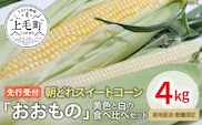 先行受付　朝どれスイートコーン「おおもの」黄色と白の食べ比べセット4kg【産地直送・数量限定】YF0604