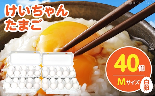 けいちゃんたまご 白 Mサイズ 40個 C00407