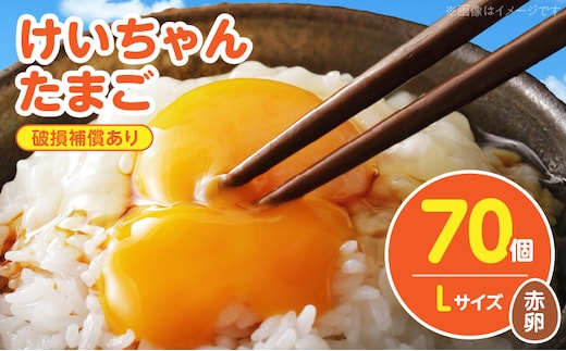 けいちゃんたまご 赤 Lサイズ 70個 C01507