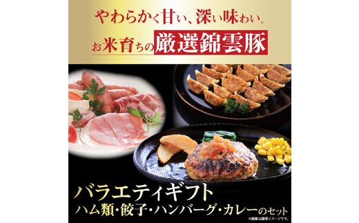 お米育ちの錦雲豚バラエティギフト（ハム類・餃子・ハンバーグ・カレー