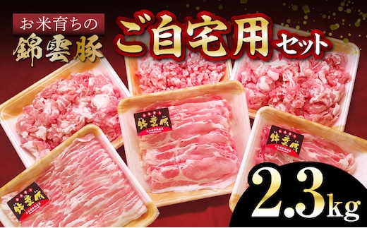 【ブランド豚肉】お米育ちの錦雲豚 ご自宅用2.3kgセット FN0501