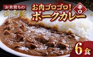 【ブランド豚肉】お米育ちの錦雲豚　お肉ゴロゴロ！ポークカレー（辛口）6食　FN1102