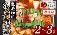 【黒毛和牛専門　もつ鍋こうづき】もつ鍋セット赤辛味噌味2～3人前　KO0705