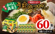 豚骨ラーメン うまかっちゃん 博多からし高菜風味 60食セット（5袋パック×12セット） PC8806