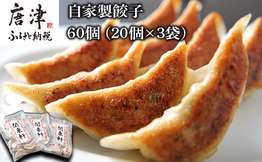 丹精込めた手仕込み自家製餃子たっぷり60個 小分け20個×3袋 老舗ラーメン店もう一つの主役!