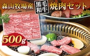 b-444 森山牧場 焼肉セット 500g 黒毛和牛