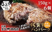 佐賀牛 100％ がばいうまか！ ハンバーグ 150g×6個 | 個包装 黒毛和牛 和牛 牛肉 国産 _b-186