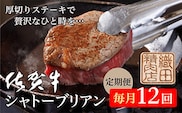 h-9 【毎月１２回】佐賀牛 ヒレステーキ シャトーブリアン 定期便