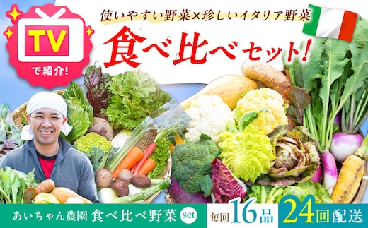 【16品×24回定期便】「使いやすい野菜」×「珍しいイタリア野菜」食べ比べセット【吉野ヶ里あいちゃん農園】[FAA035]