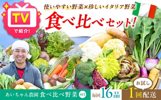 【16品】「使いやすい野菜」×「珍しいイタリア野菜」食べ比べセット【吉野ヶ里あいちゃん農園】[FAA033]