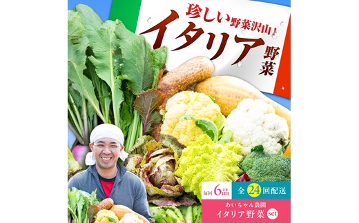 【6品 / 24回定期便】農薬に頼らない！カラダにやさしい「イタリア野菜」セット（ショート）吉野ヶ里町/吉野ヶ里あいちゃん農園[FAA015]