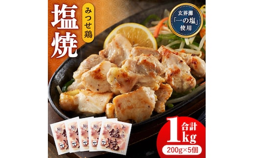 人気ブランド鶏の逸品！赤鶏「みつせ鶏」塩焼 1kg（200g×5袋） 【スピード発送】 吉野ヶ里町/ヨコオフーズ [FAE040]