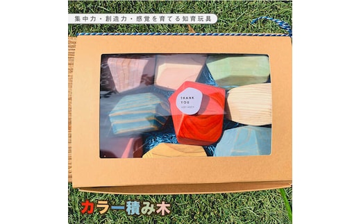 集中力・創造力・感覚を育てる知育玩具☆カラー積み木 吉野ヶ里町/Dondonyokunaru [FCF007]