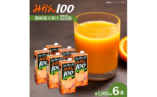 サンレイみかんジュース「みかん100」1000ml×6本 吉野ヶ里町/リエンサーク [FCC016]