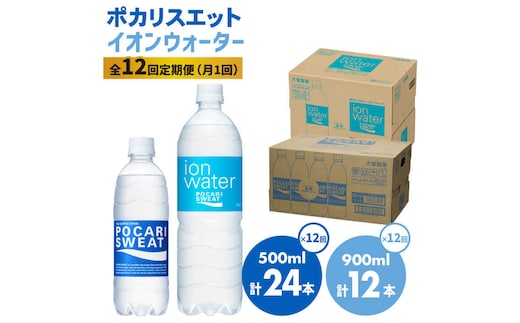 ＜12回定期便＞ポカリスエット 500ml×24本 ポカリスエット イオンウォーター900ml×12本セット 大塚製薬株式会社/吉野ヶ里町 [FBD024]