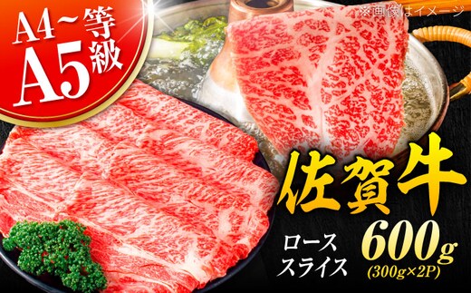 小分けが嬉しい！ 艶さし 佐賀牛 ローススライス 600g（300g×2P） 吉野ヶ里町 [FDB019]