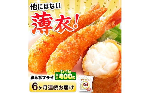 【全6回定期便】水産高校賞受賞！無頭「神えびフライ」9尾～11尾(400g)吉野ヶ里町/EBI研究所 [FDE012]