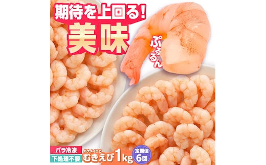 【全6回定期便】背ワタ除去済み！ぷりぷりむきえび 計6kg（500g×2袋×6回）吉野ヶ里町/EBI研究所 [FDE003]