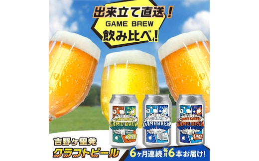 【全6回定期便】クラフトビール GAME BREW 3種 6本セット（3種×2本） 各350ml 飲み比べ CONTINUE?/DILEMMA/LIQUID SWORDS お酒 吉野ヶ里町/西研グラフィックス [FDG007]