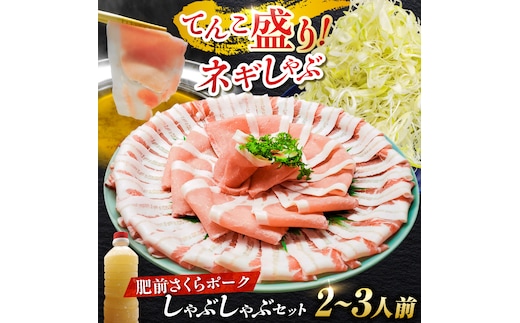白髪ネギてんこ盛り！肥前さくらポーク 豚しゃぶセット（ロース・バラ） 計500g 2-3人前 吉野ヶ里町/やきとり紋次郎 [FCJ099]
