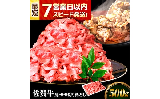 【年内発送可 ※～12/17ご入金まで！】【7営業日以内発送！】 佐賀牛 肩・モモ切り落とし 500g 吉野ヶ里町/丸宗ミート [FDP019]