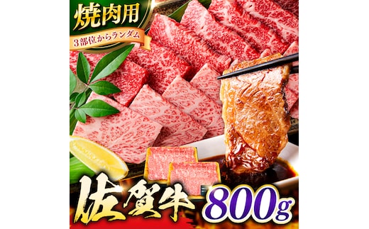 艶さし！ 佐賀牛 焼肉用（バラor肩orモモのいずれか1種）800g 吉野ヶ里町 [FDB077]