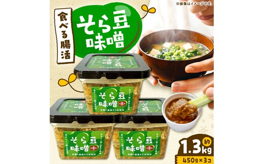 そら豆味噌 450g×3個 生みそ 高オレイン酸大豆 一の塩 そら豆 吉野ヶ里町/イデマン味噌醤油醸造元 [FAF035]