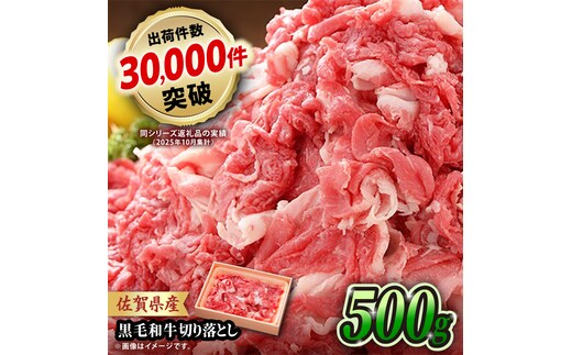 【2月以降順次発送】佐賀県産黒毛和牛 切り落とし 500g×1P 吉野ヶ里町/石丸食肉産業 [FBX050]