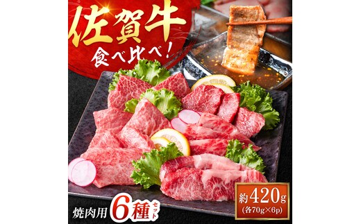 艶さし！【A4～A5】希少部位!佐賀牛おまかせ焼肉6種盛りセット 吉野ヶ里町/株式会社MEAT PLUS [FDB078]