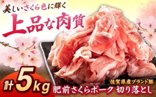 肥前さくらポーク 切り落とし 500g × 10パック 計 5kg 切り落とし 豚 豚肉 大容量 吉野ヶ里町/上場食肉 [FDQ008]