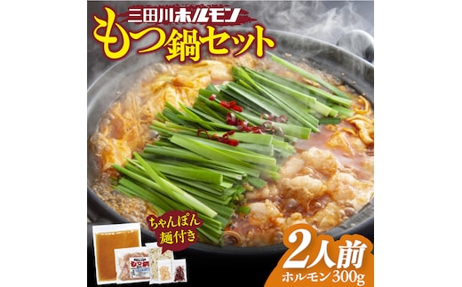 行列店のできる人気店のもつを使った自慢のもつ鍋セット(２人分）【三田川ホルモン専門店】[FAC002]