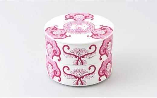 ARITA PORCELAIN LAB(アリタポーセリンラボ) JA古伊万里草花紋ワインレッド・二段重 有田焼 お重 モダン おせち 和食器 食器 うつわ 器 重箱 おせち料理 お正月 おしゃれ かわいい 豪華 30000円 3万円 A30-769