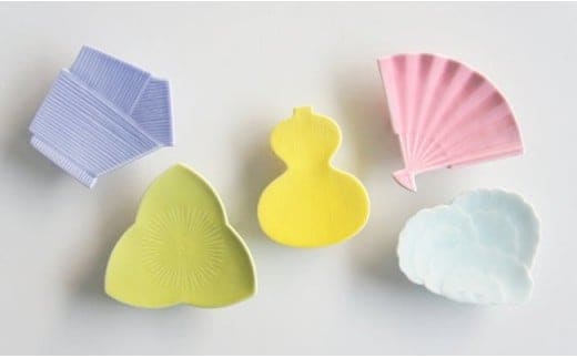 ARITA PORCELAIN LAB(アリタポーセリンラボ) 吉祥小皿5枚セット 有田焼 おめでたい カラフル A21-8