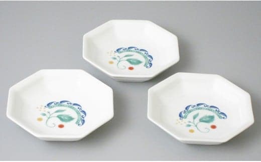 有田焼 森のミモザ八角小皿（3枚セット）A12-164