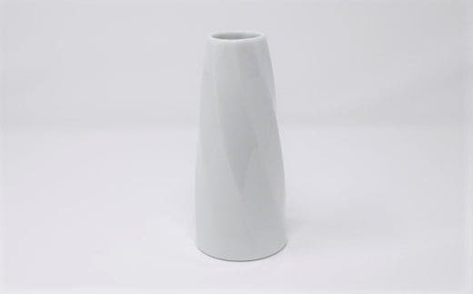 有田焼 博泉窯 白磁面取一輪差 中村慎 作 A22-96